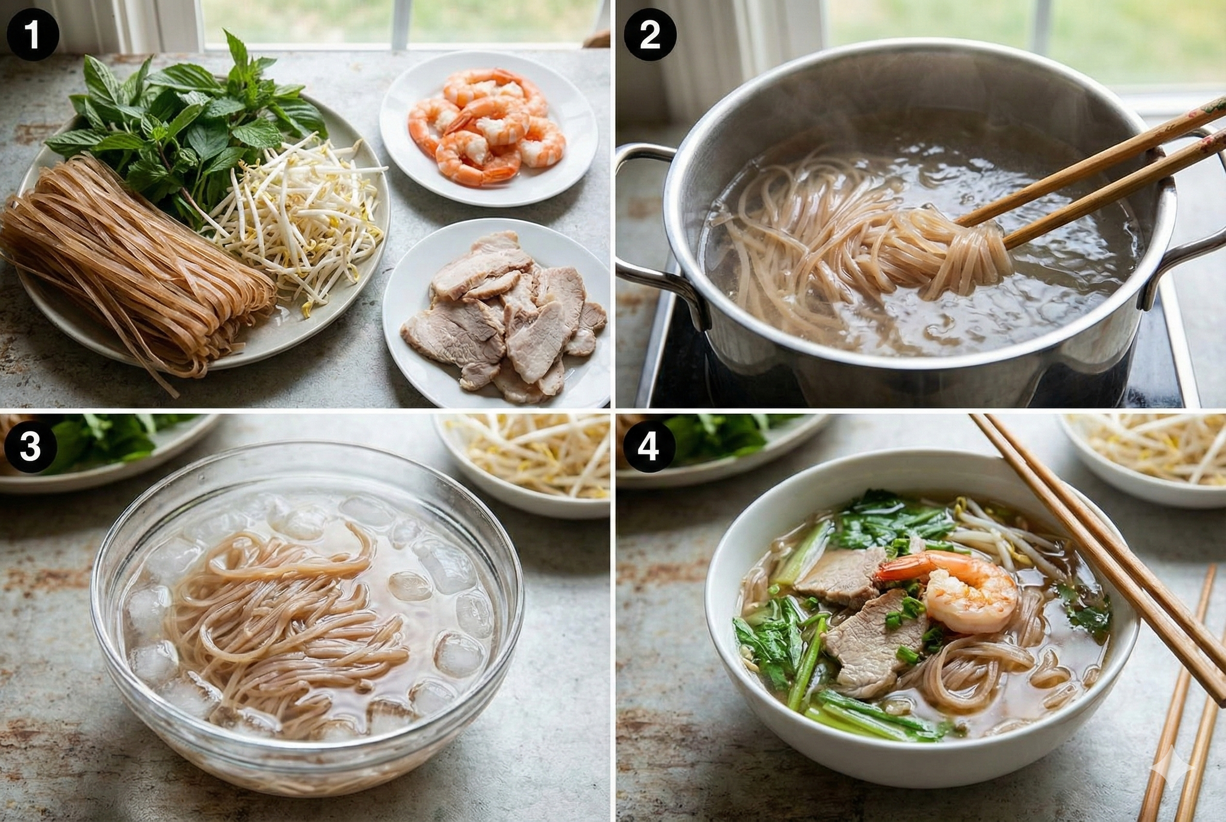 Cách nấu hủ tiếu gạo lứt khô đơn giản tại nhà