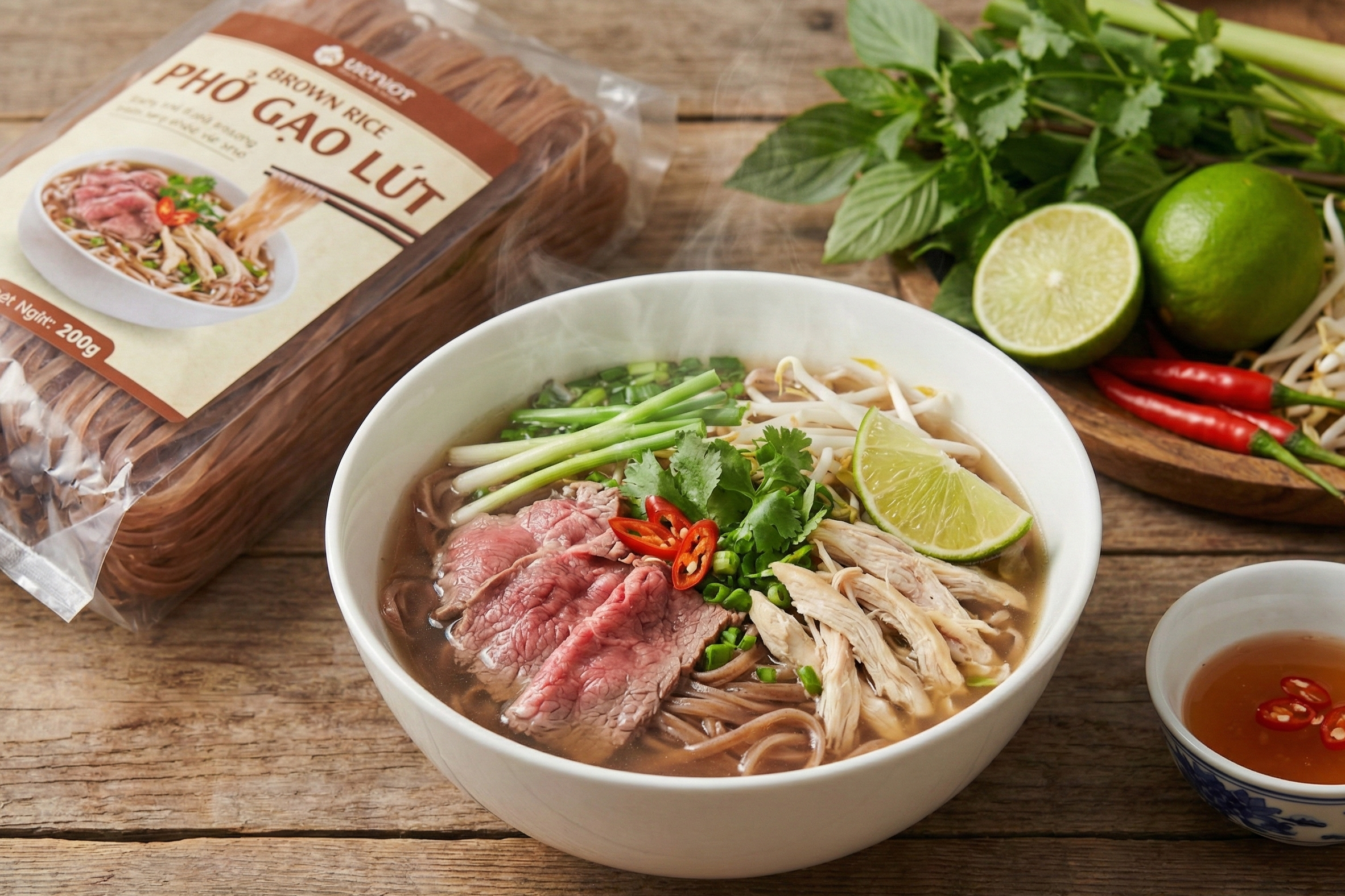 Cách nấu phở gạo lứt khô tại nhà nhanh – dễ – tiện