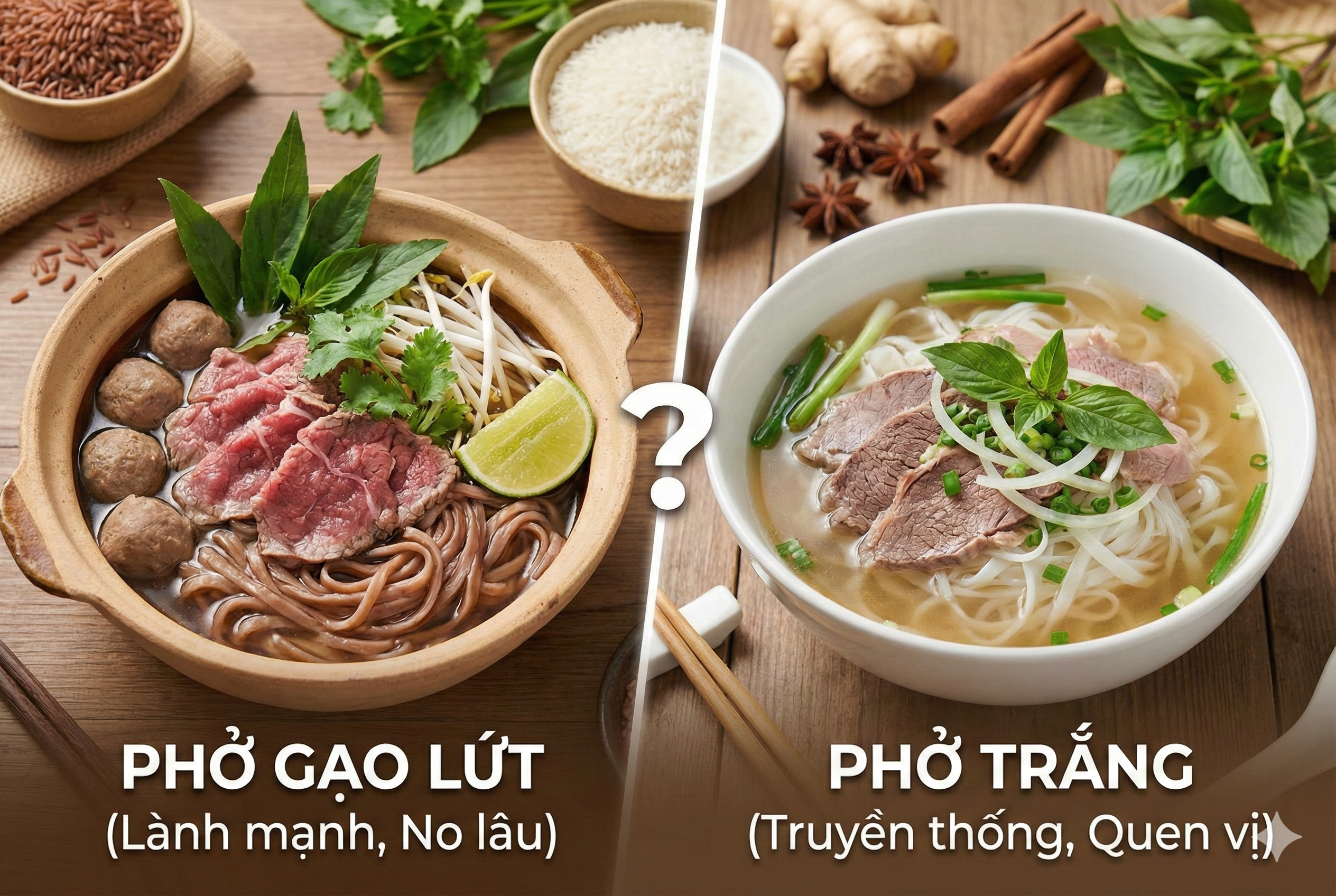 So sánh phở gạo lứt và phở trắng: khác nhau ở điểm nào?